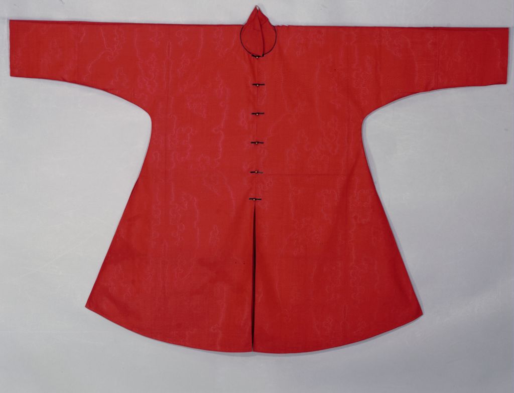 图片[1]-Large red water ripple feather single raincoat-China Archive